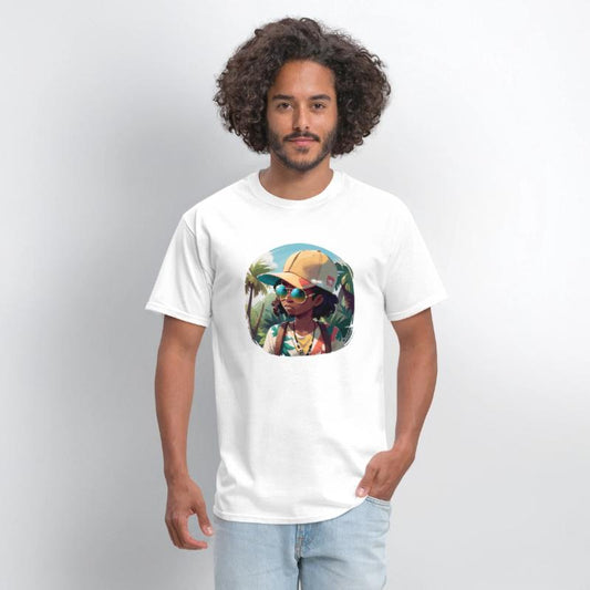 Black Man on Tropical Island