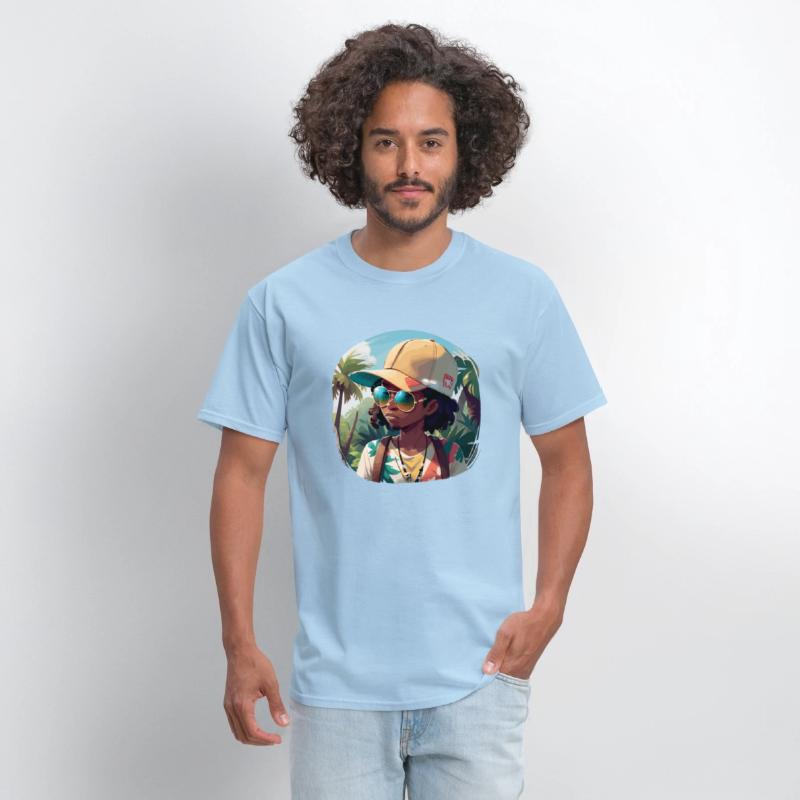 Black Man on Tropical Island