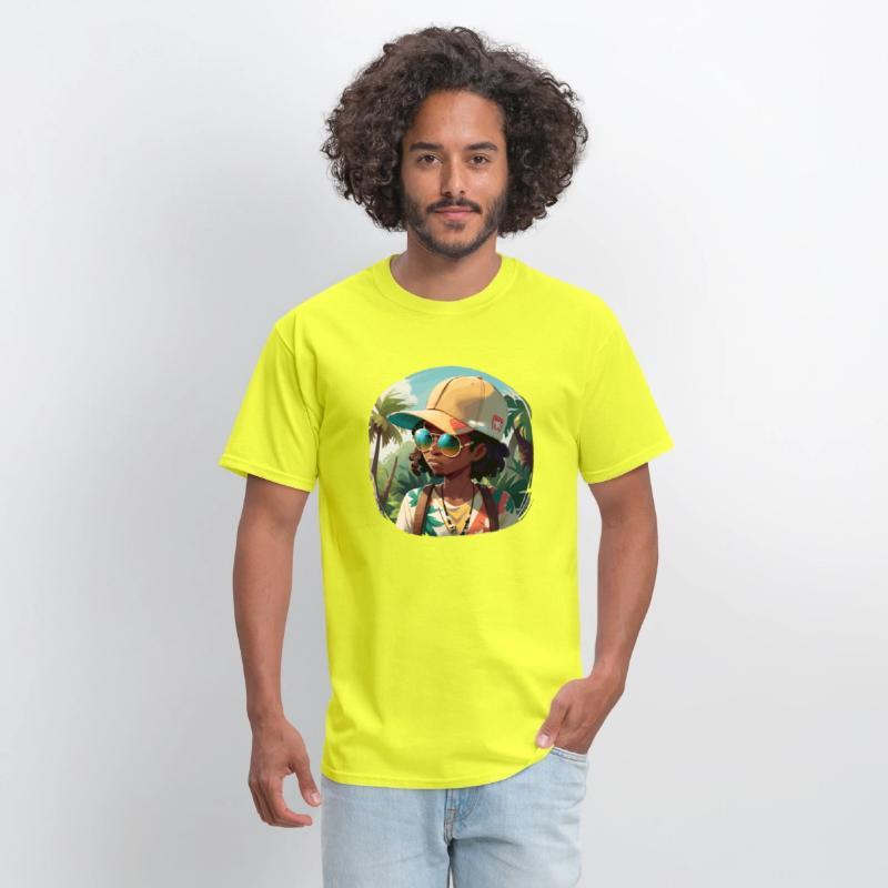 Black Man on Tropical Island