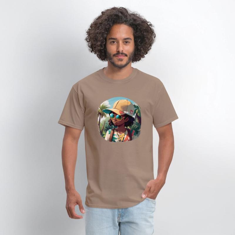 Black Man on Tropical Island