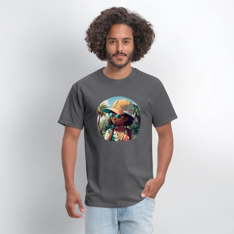 Black Man on Tropical Island