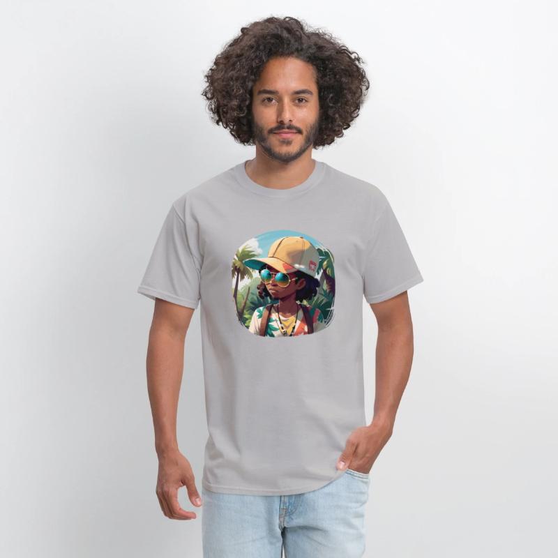 Black Man on Tropical Island