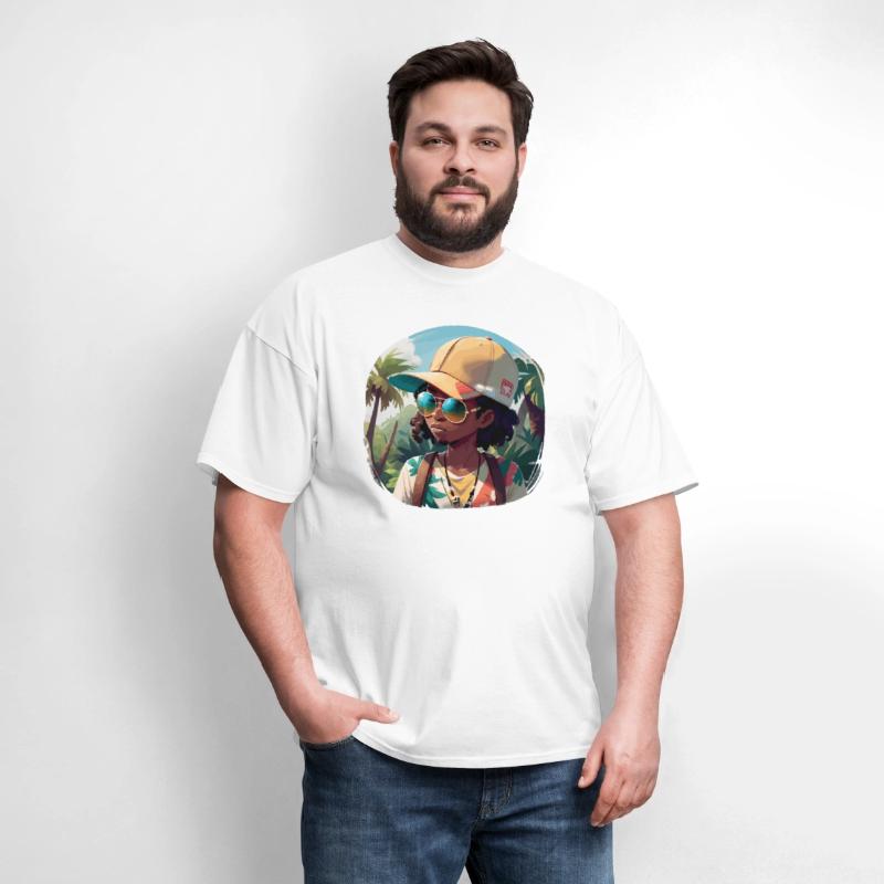 Black Man on Tropical Island