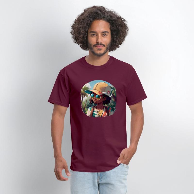 Black Man on Tropical Island