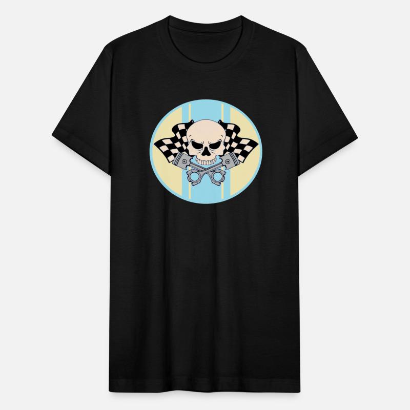 Blue racing stripe with skull and pirate pistons