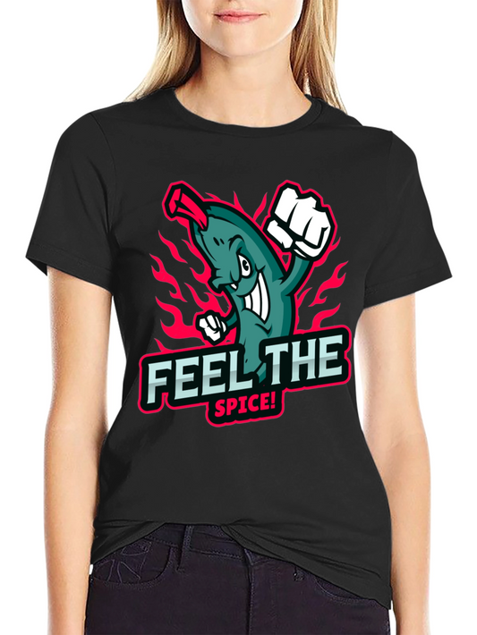 Feel the Spice! Graphic Print Black T-Shirt