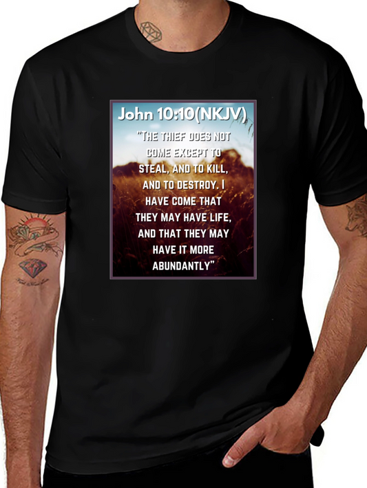 John 10:10 NKJV T-Shirt - Bible Verse Tee