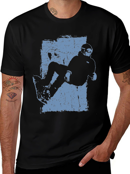 Snowboarder Graphic Tee - Cool Black T-Shirt