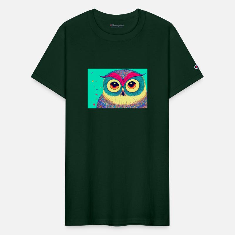 Bright Colorful Owl Portrait Abstract Illustration