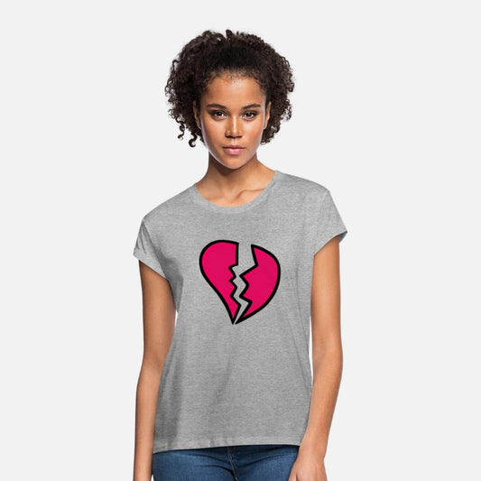 Broken Heart Design With Two Shades of Red Vector
