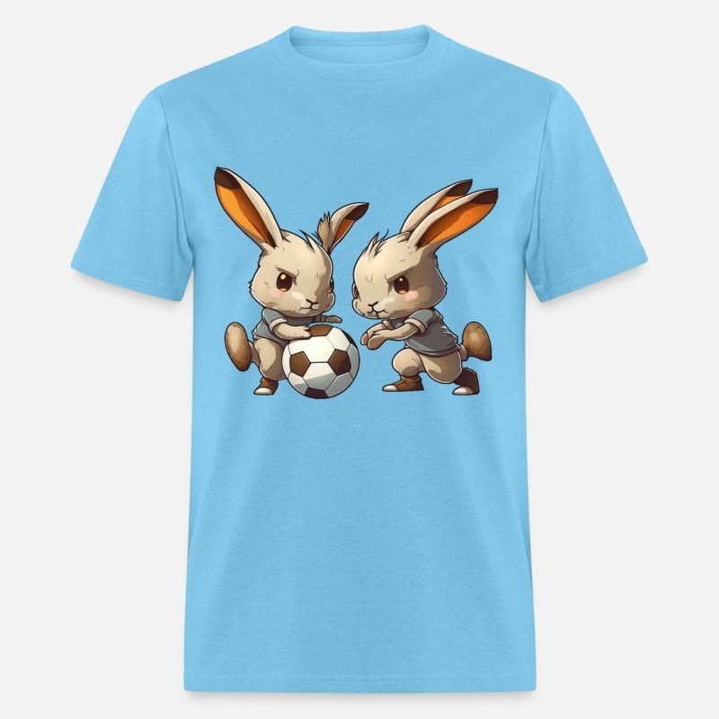 Bunnies playing football soccer cute bunny ball