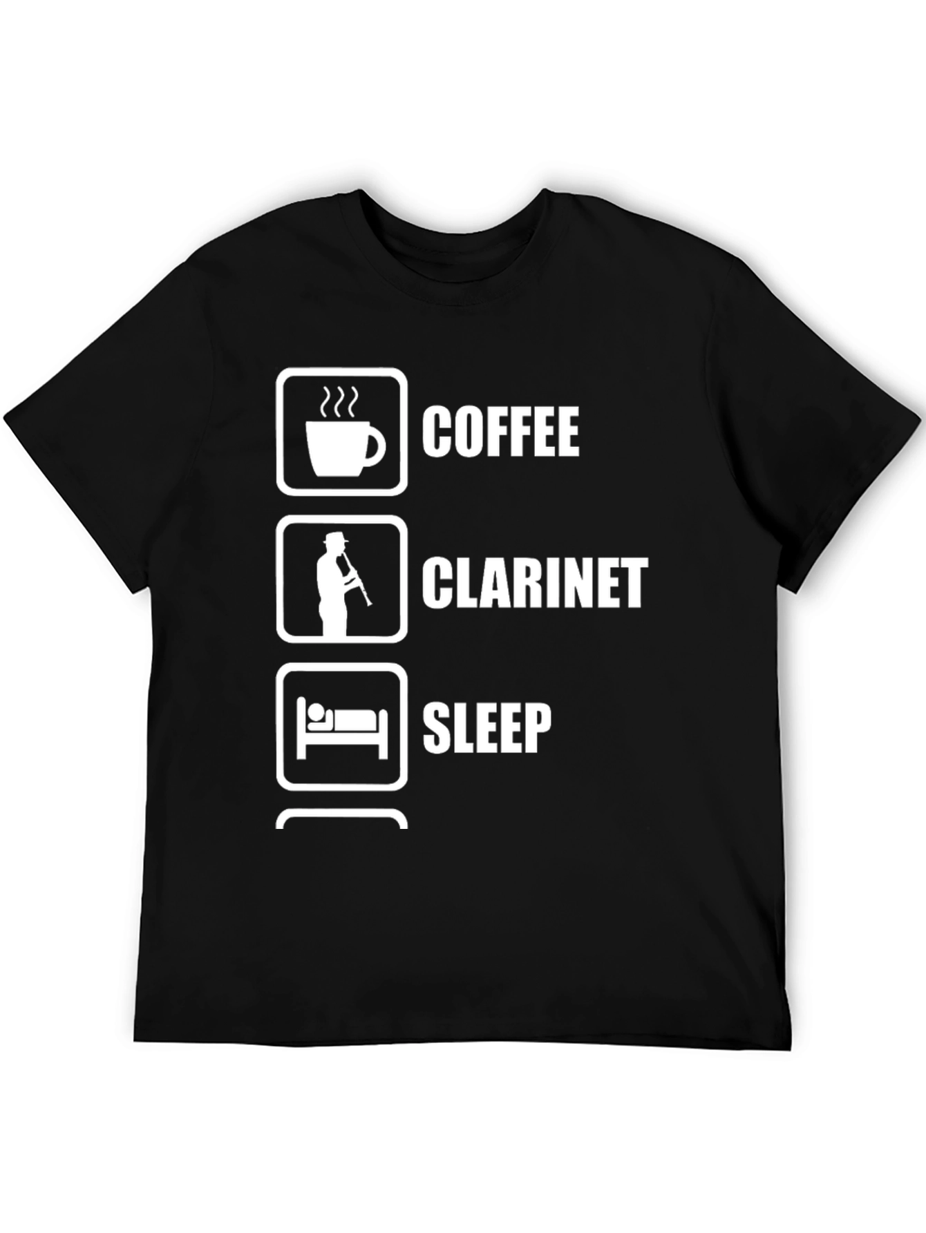 Coffee Clarinet Sleep Black Graphic T-Shirt