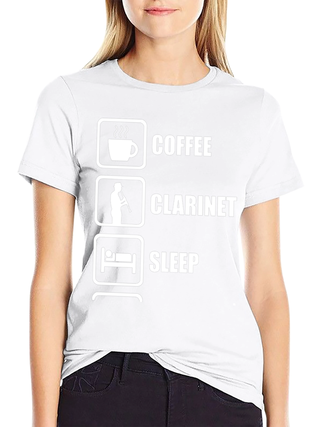 Coffee Clarinet Sleep Black Graphic T-Shirt