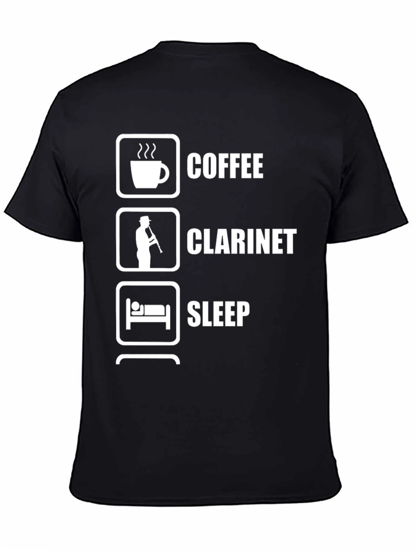 Coffee Clarinet Sleep Black Graphic T-Shirt