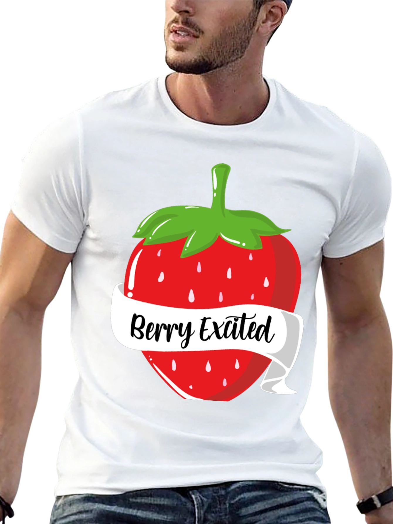 Berry Excited T-Shirt: Fun Strawberry Design