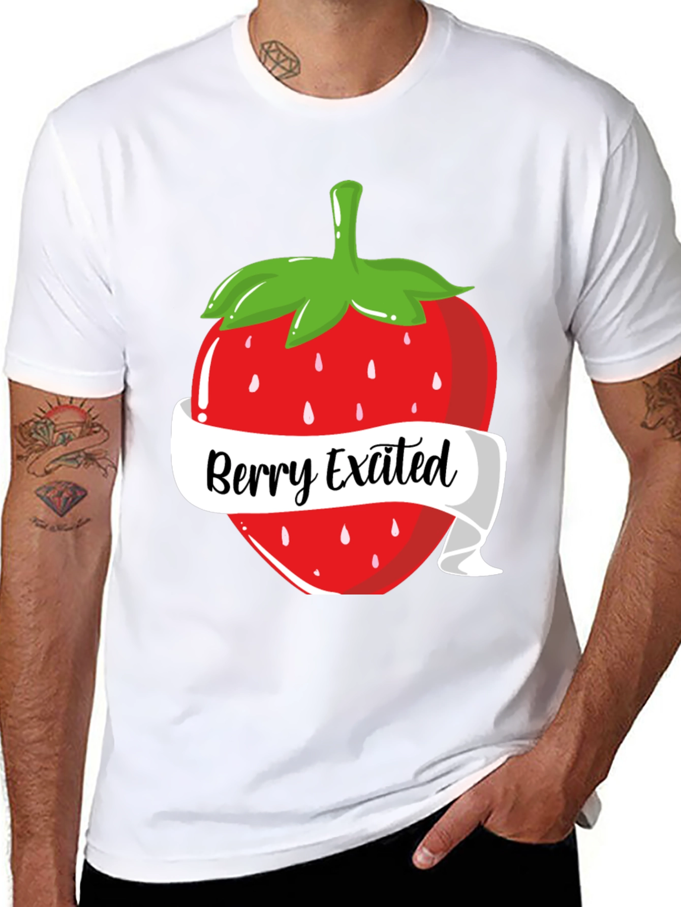 Berry Excited T-Shirt: Fun Strawberry Design