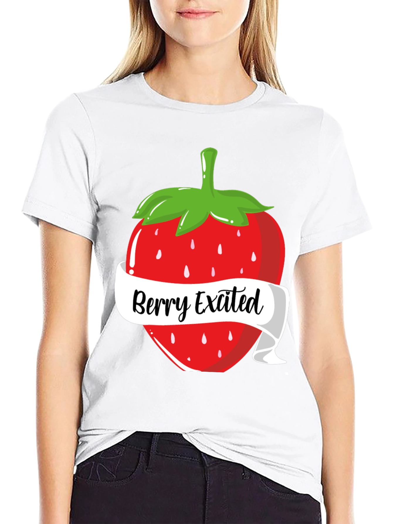 Berry Excited T-Shirt: Fun Strawberry Design