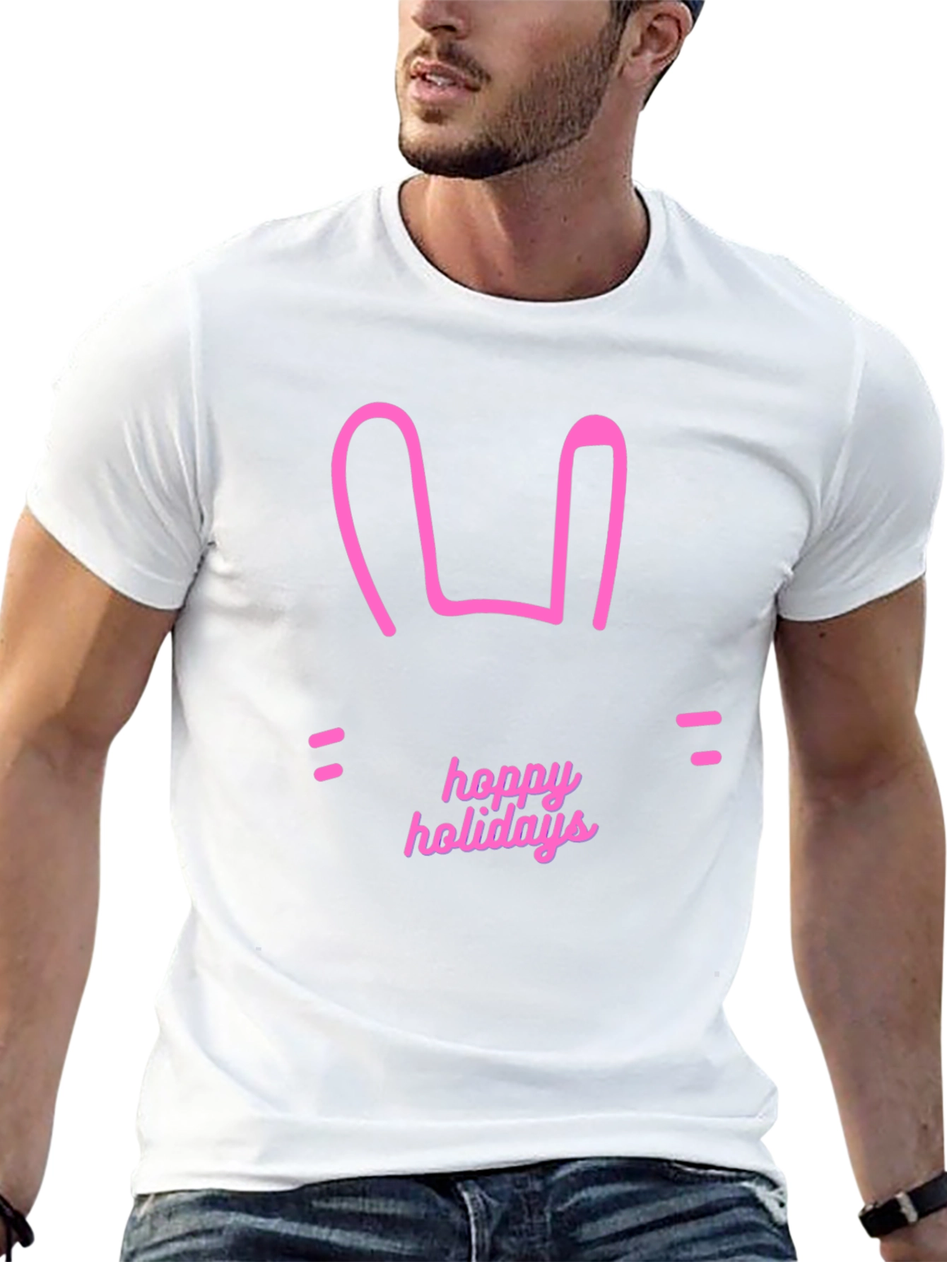 Hoppy Holidays Easter Bunny Graphic T-Shirt