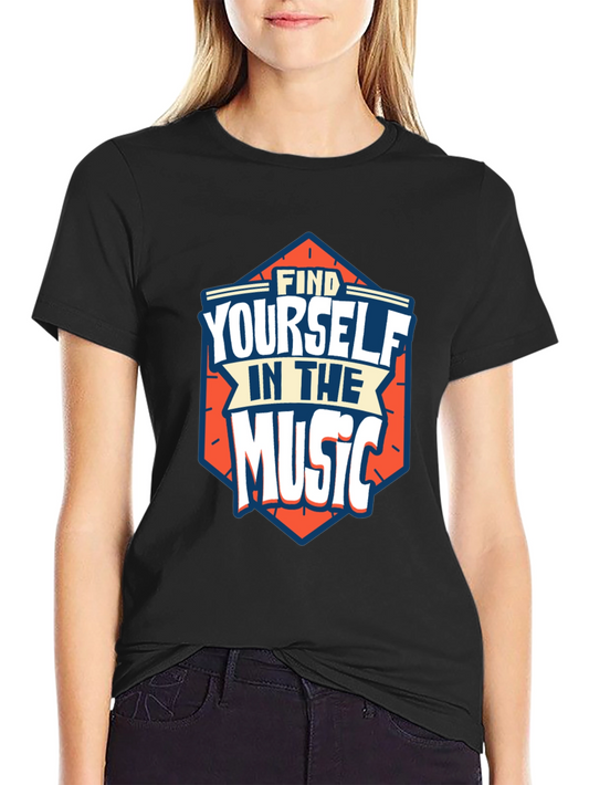 Find Yourself in the Music Black Graphic Tee