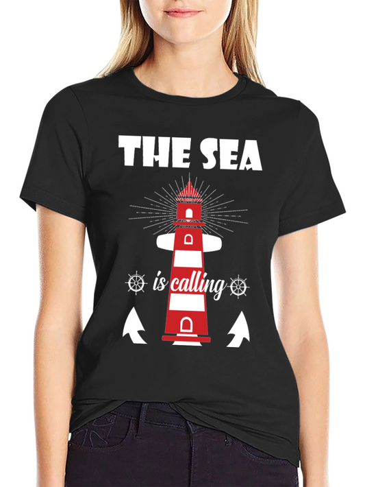 The Sea is Calling T-Shirt Lighthouse Anchor Design