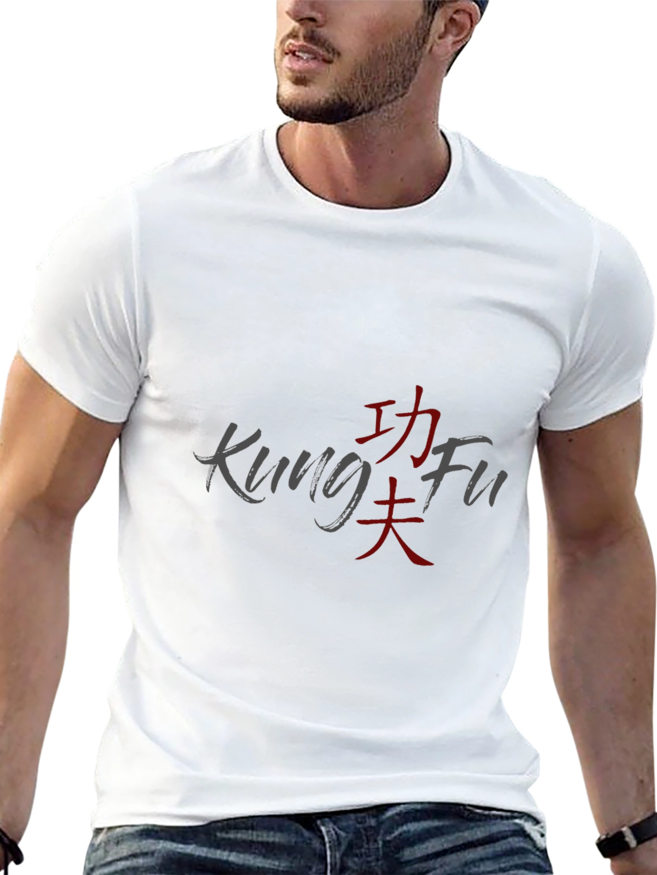 Kung Fu Graphic T-Shirt - Casual Black Tee