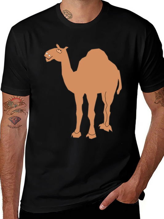 Camel Graphic Tee - Black Cotton T-Shirt