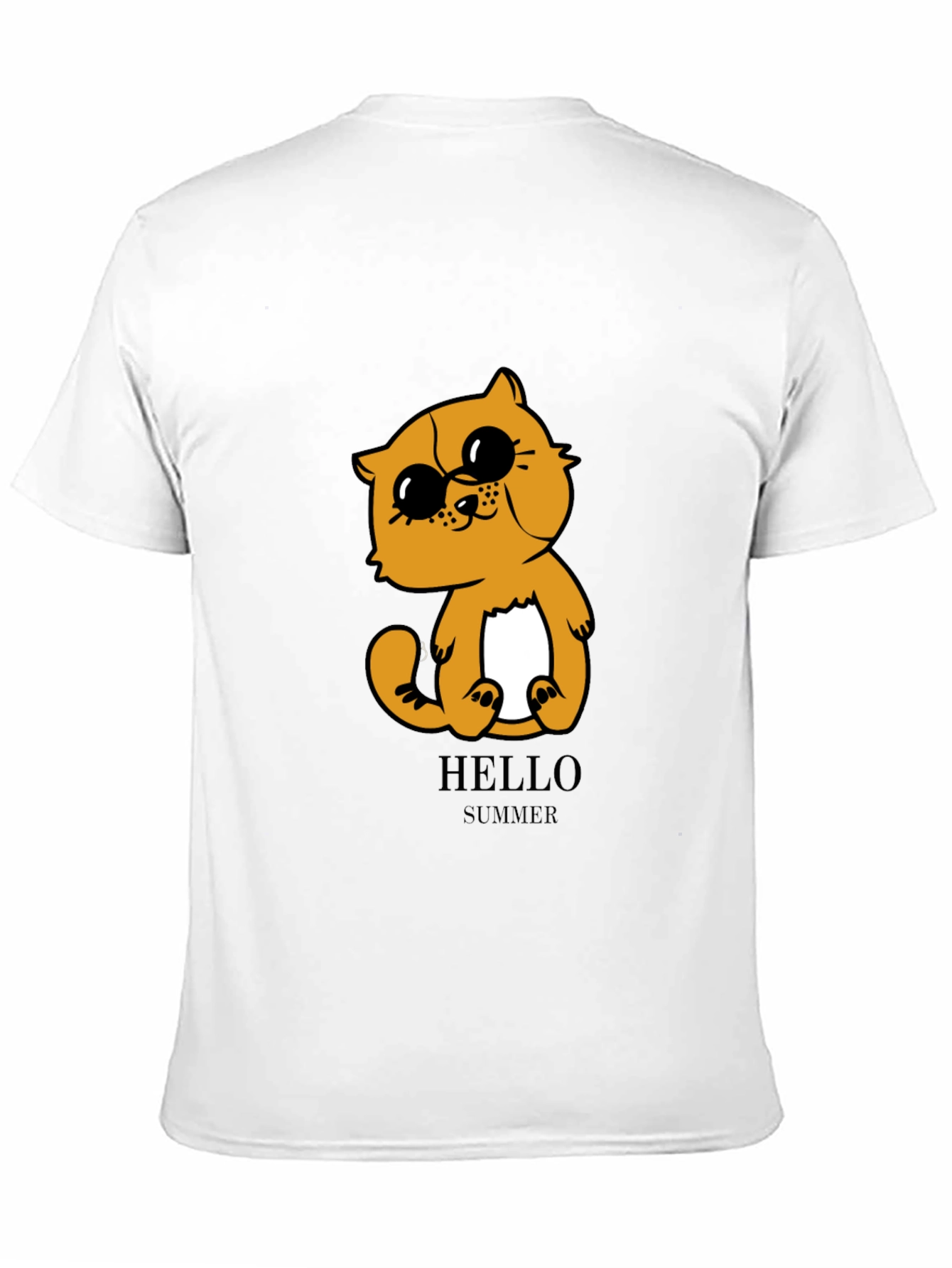 Cute Cartoon Cat T-Shirt - Hello Summer Style