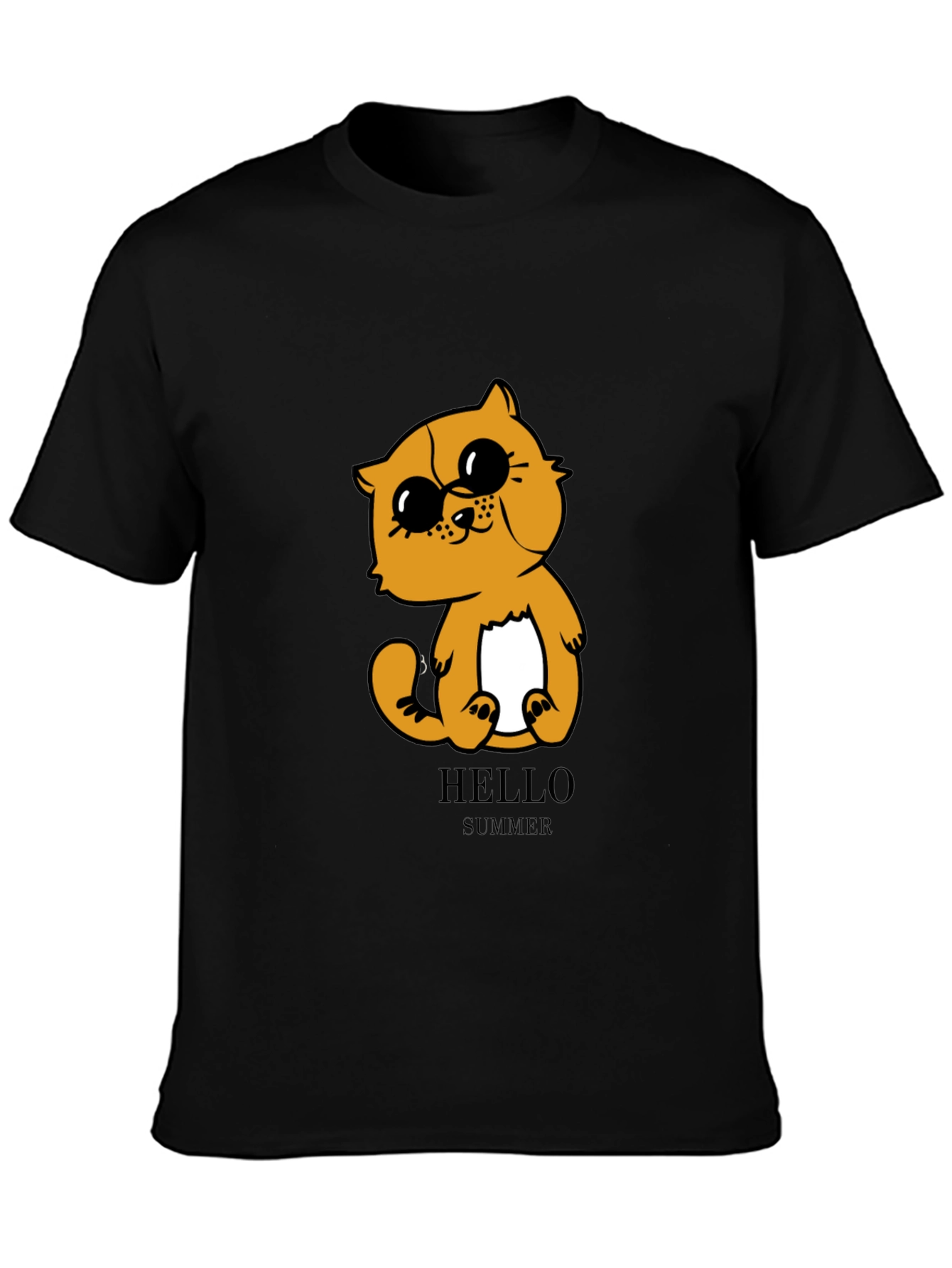 Cute Cartoon Cat T-Shirt - Hello Summer Style
