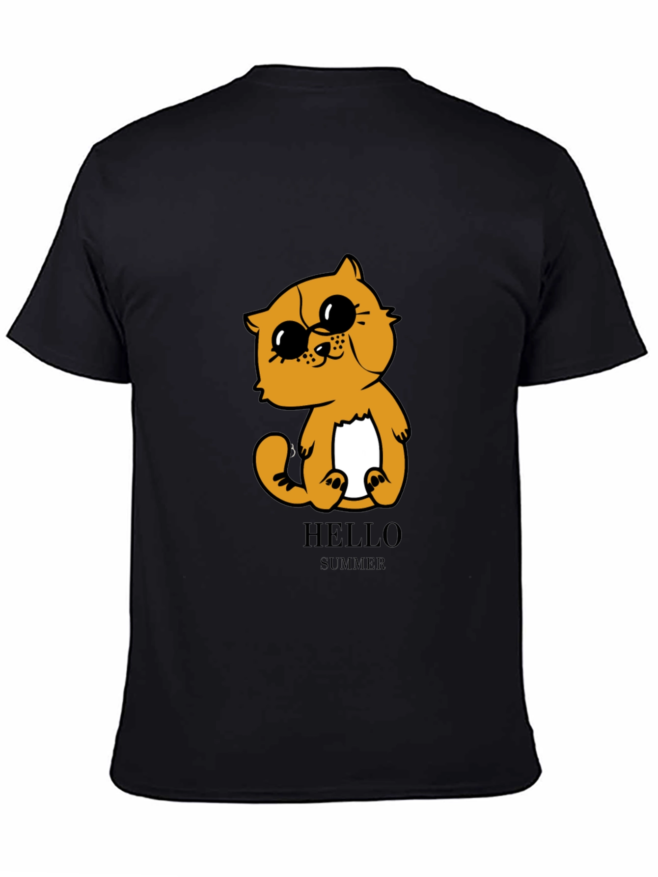 Cute Cartoon Cat T-Shirt - Hello Summer Style