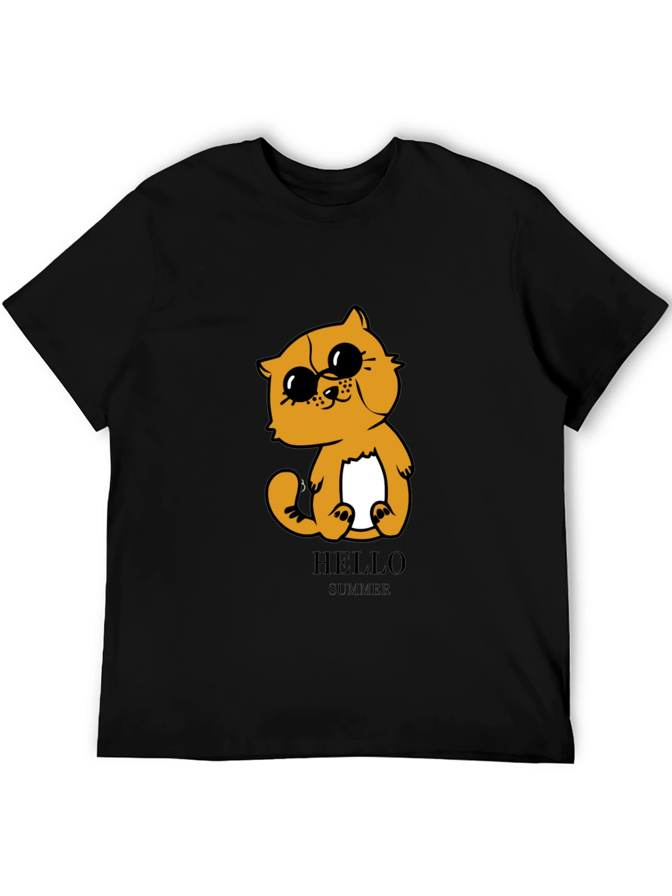 Cute Cartoon Cat T-Shirt - Hello Summer Style