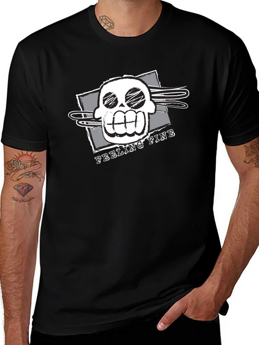 Feeling Fine Skull Graphic T-Shirt - Black