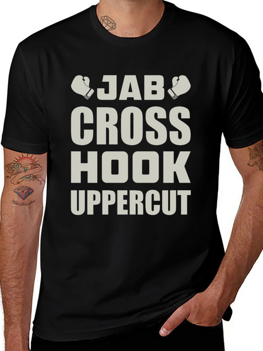 Boxing Moves Graphic Tee - Jab Cross Hook Uppercut