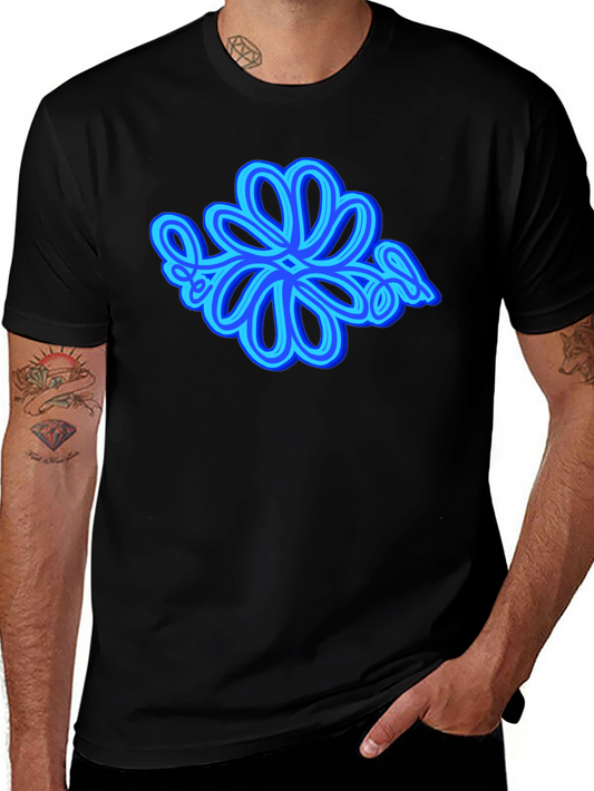 Abstract Flower Graphic Tee - Casual Style