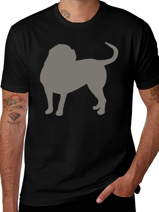 Dog Silhouette Graphic Tee - Black