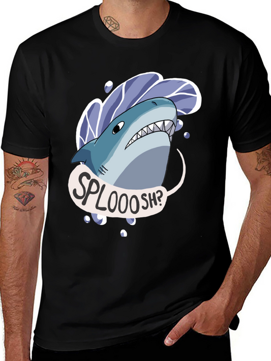 Shark SPLOOOSH Graphic Tee - Black Cotton T-Shirt