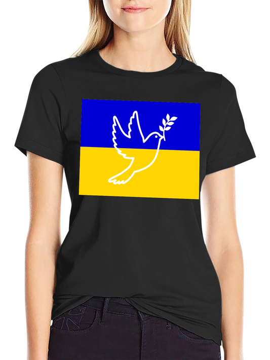 Ukraine Peace Dove Graphic Tee - Black