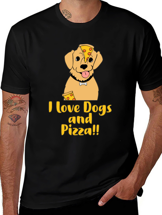 I Love Dogs and Pizza Graphic T-Shirt