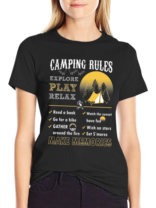 Camping Rules Graphic Tee - Explore Play Relax