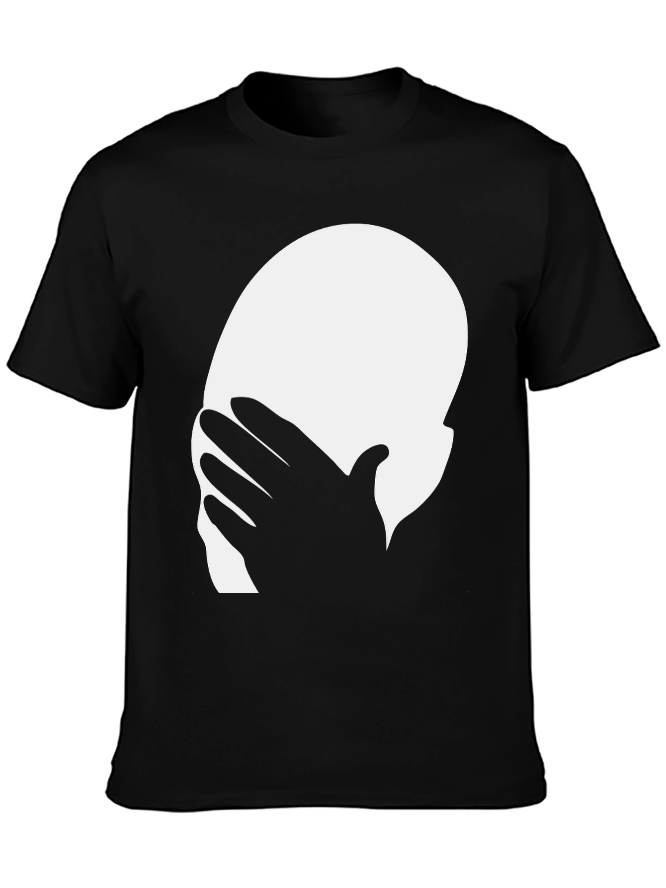 Face Palm Graphic Tee - Black Cotton T-Shirt
