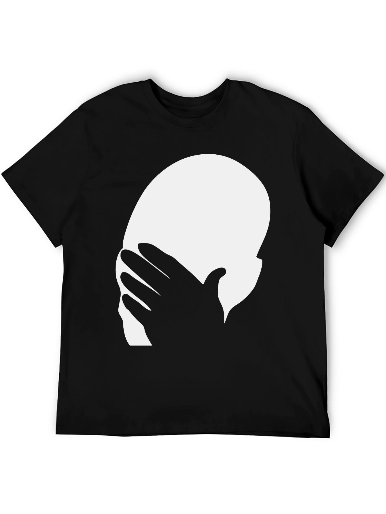 Face Palm Graphic Tee - Black Cotton T-Shirt