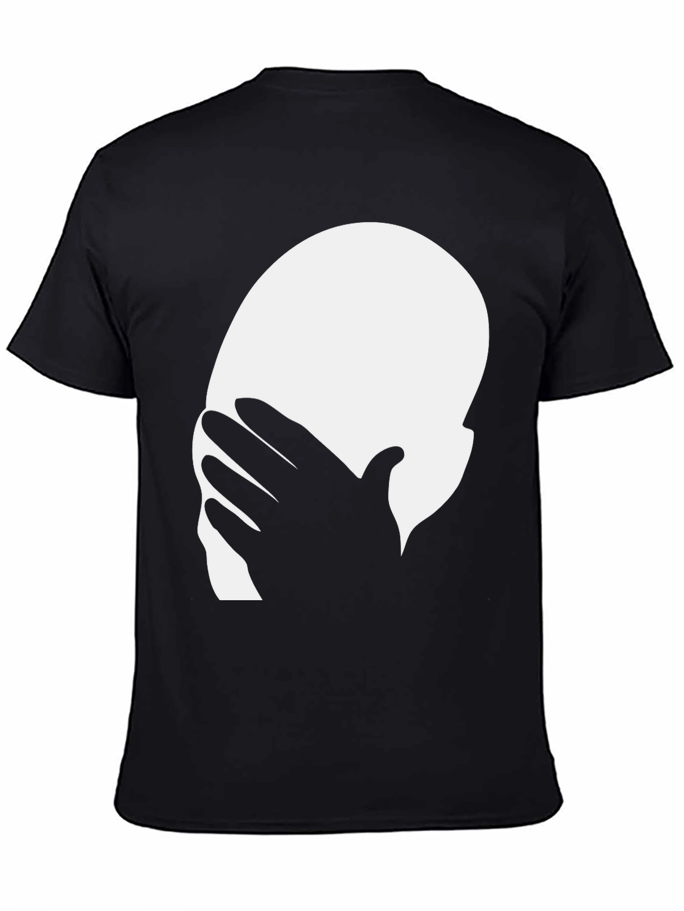 Face Palm Graphic Tee - Black Cotton T-Shirt