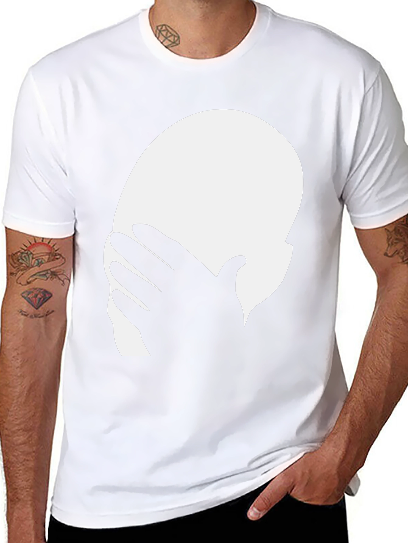Face Palm Graphic Tee - Black Cotton T-Shirt