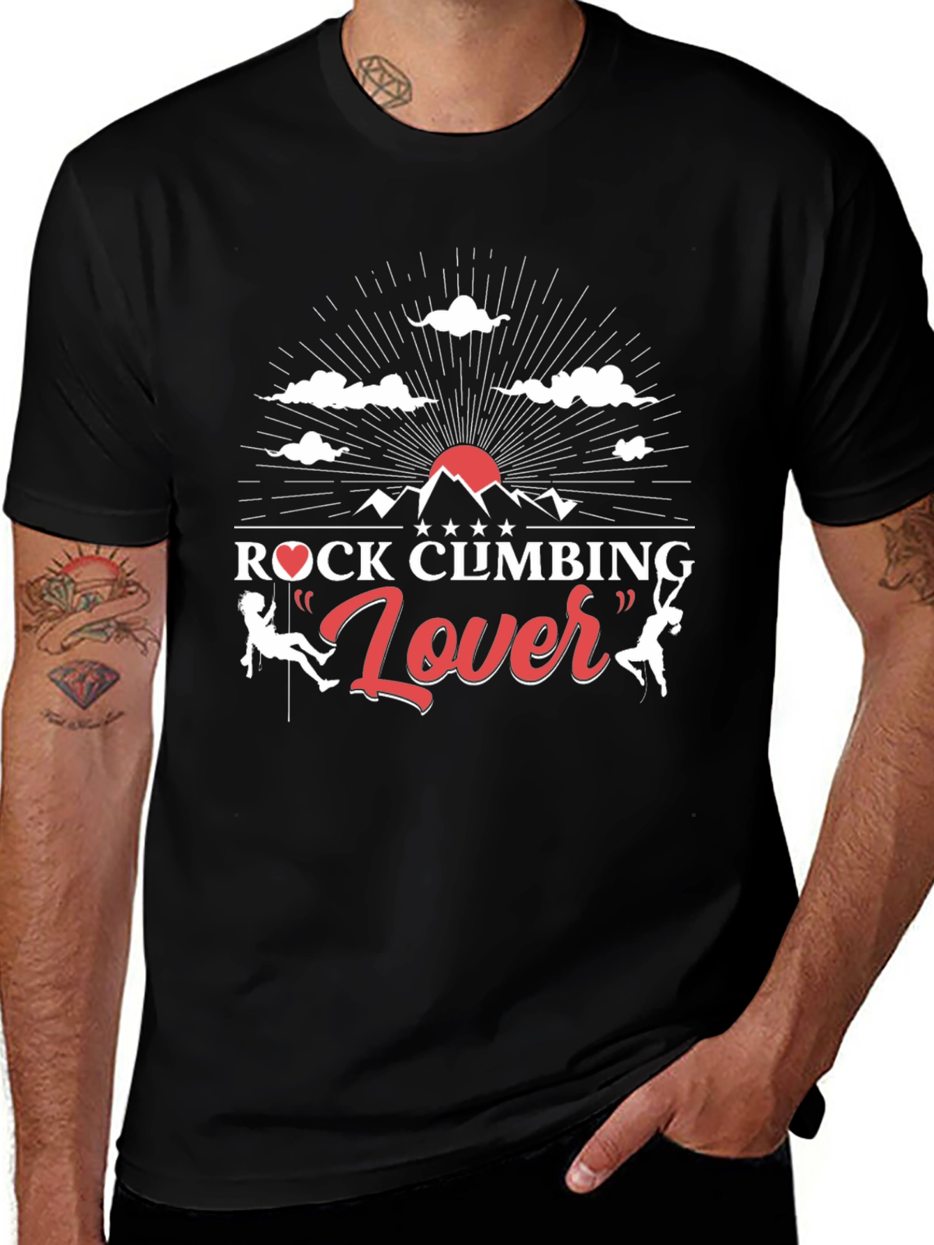Rock Climbing Lover Black T-Shirt