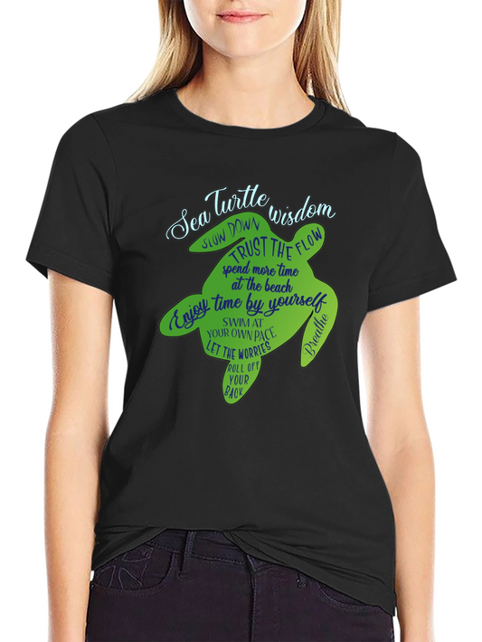 Sea Turtle Wisdom Graphic Tee - Relaxed Fit