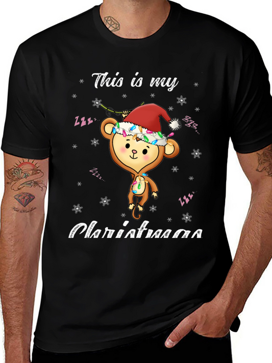 Festive Monkey Christmas T-Shirt
