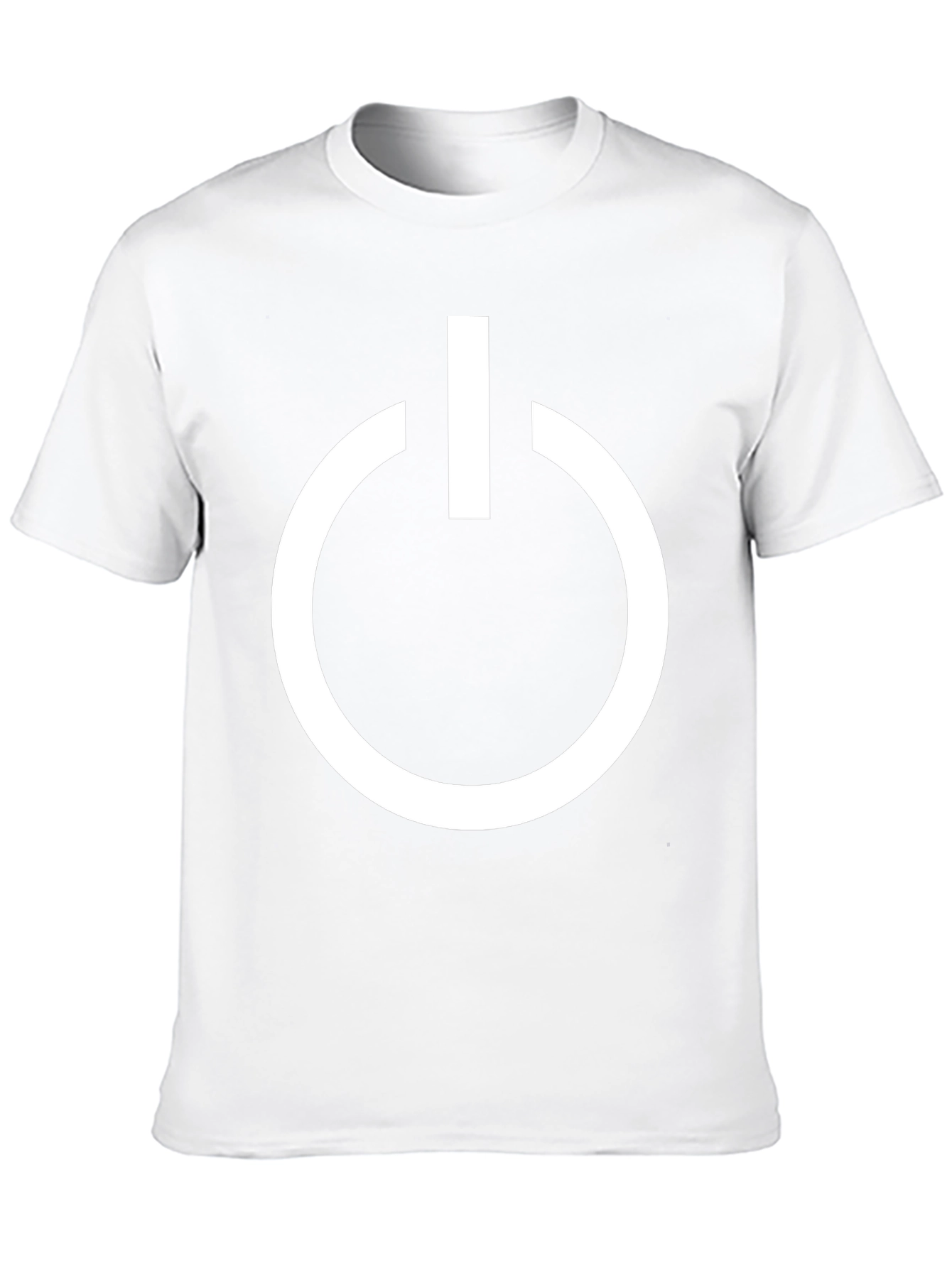 Black T-Shirt with White Power Button Graphic