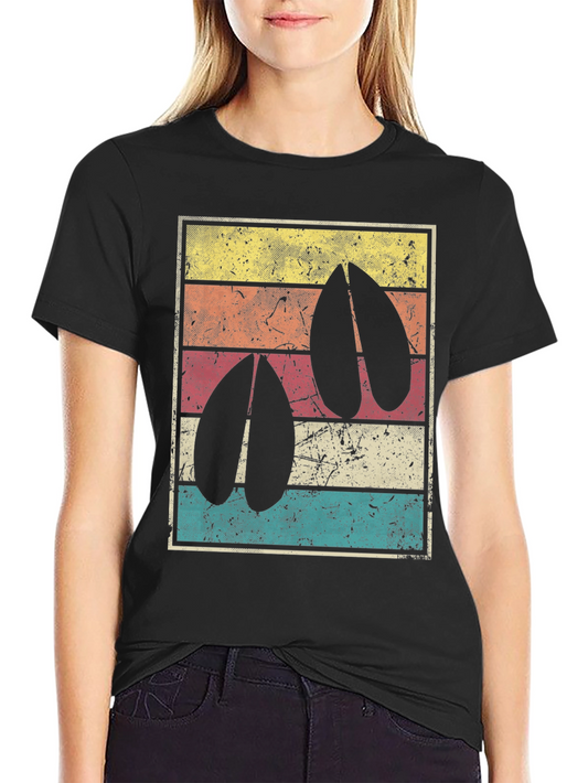 Retro Deer Hoof Print T-Shirt