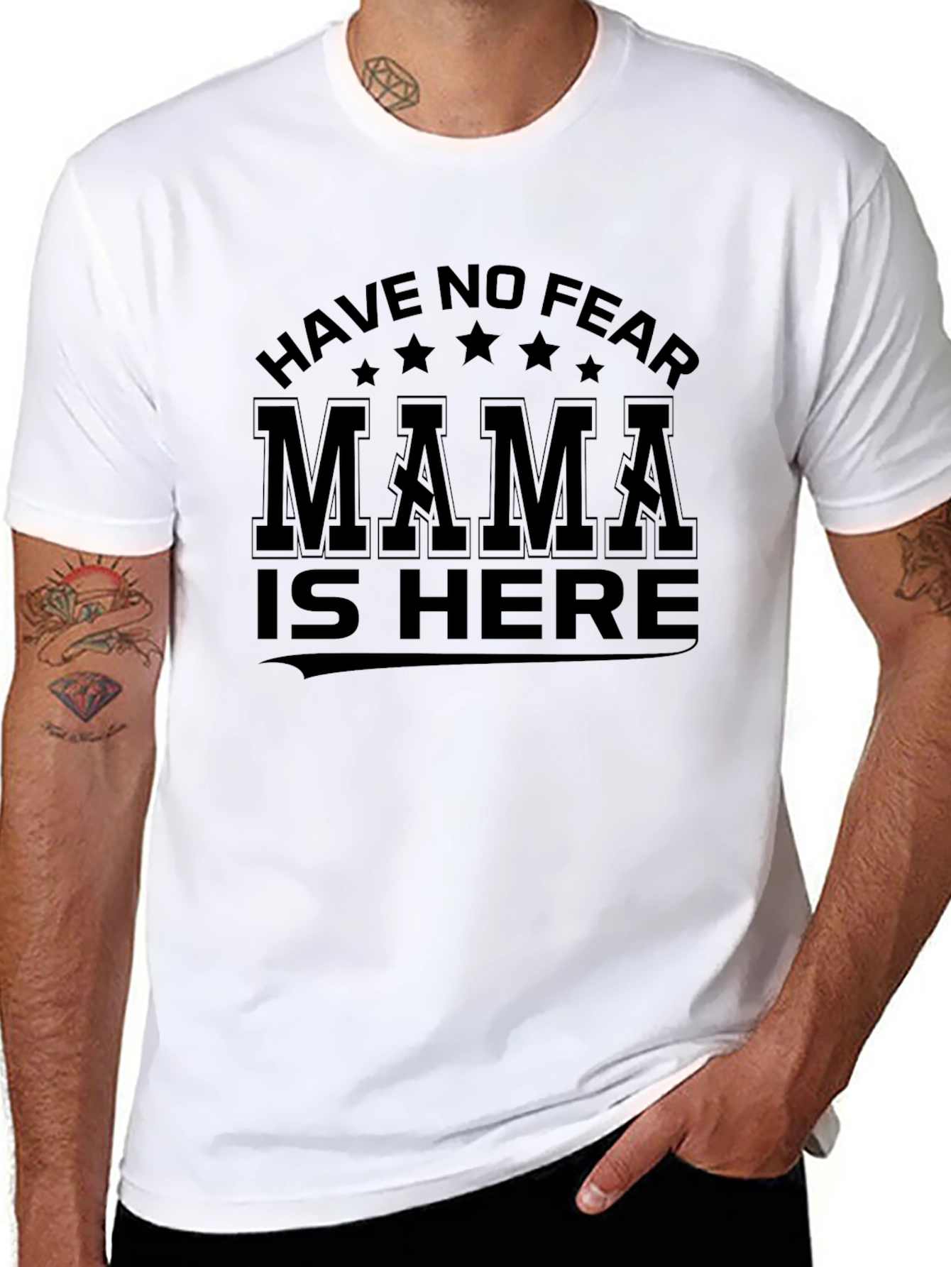 Have No Fear Mama is Here Black Graphic T-Shirt