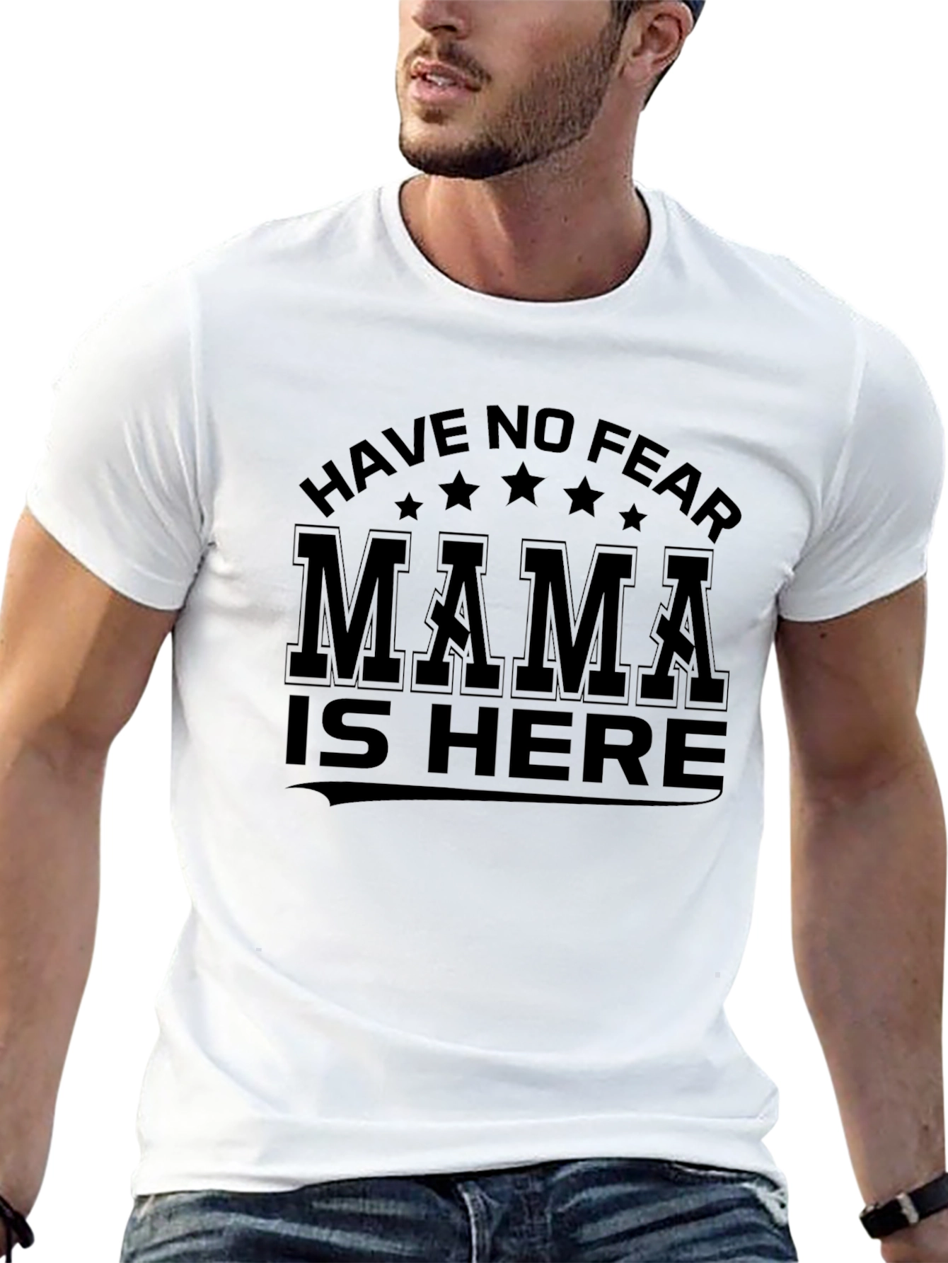 Have No Fear Mama is Here Black Graphic T-Shirt