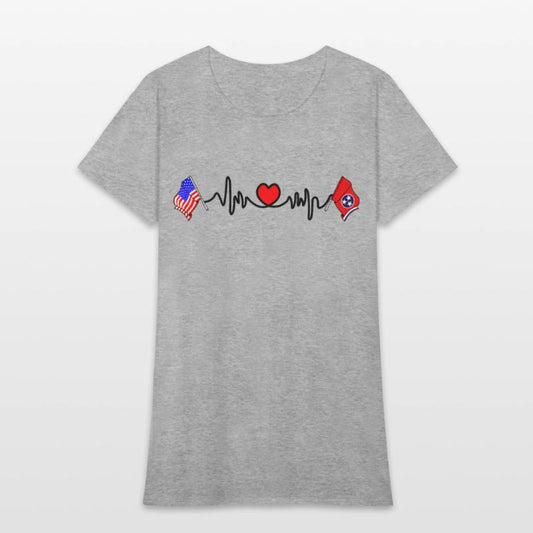Cardio heart with Flag USA and flag Tennessee